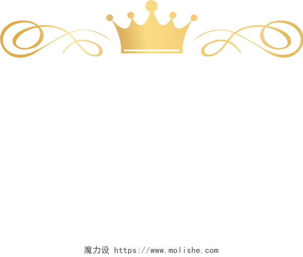 金色王冠花纹纹理分割线标签素材